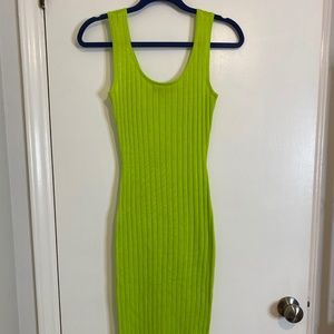 Lime green midi dress